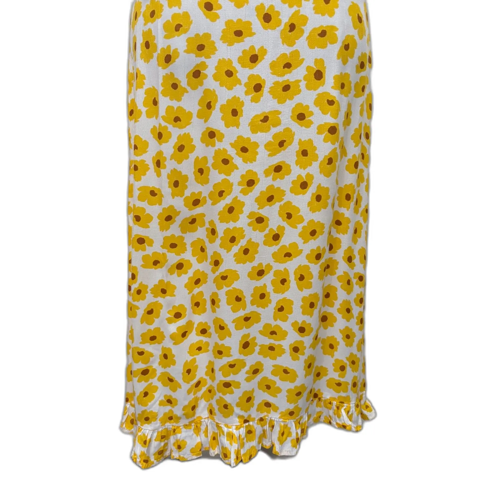 Faithfull the Brand Noemie Midi Dress Yellow Constance Floral Print Size‎ Small - Image 4