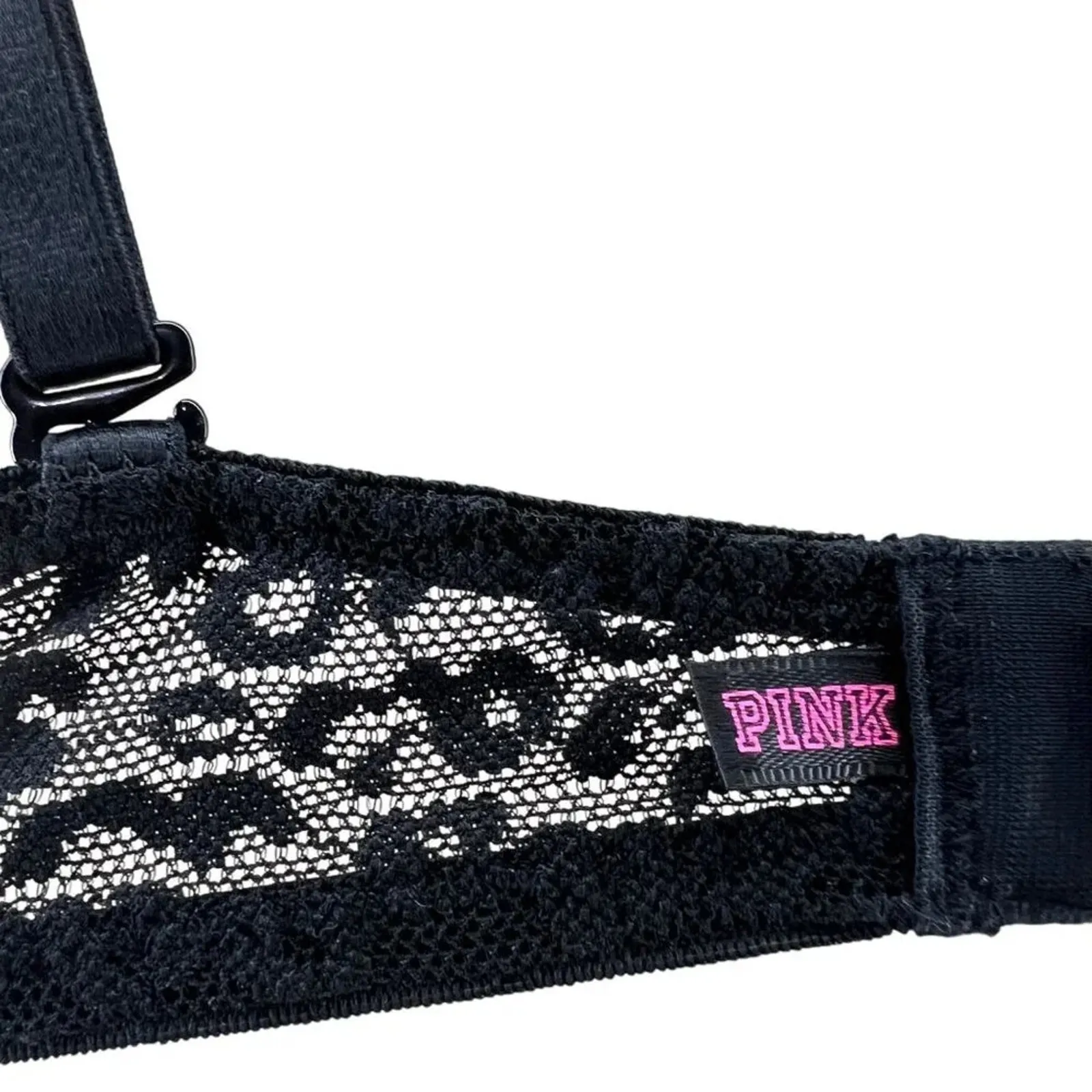 Love Pink Victoria’s Secret Black Leopard Lace Bra Wear Everywhere Push Up 34B - Image 4