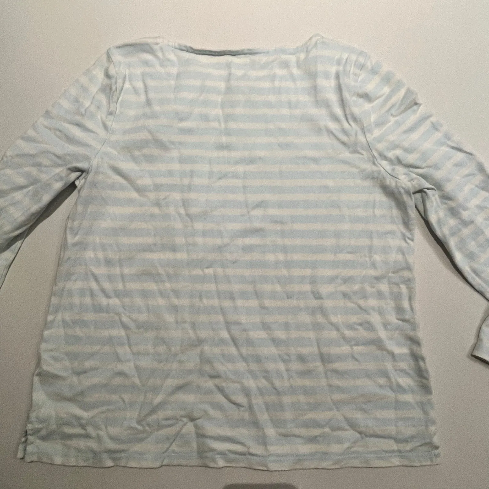 Talbots Top Size XL Petite Blue White Striped Ice Skate Embroidered T-Shirt‎ - Image 2