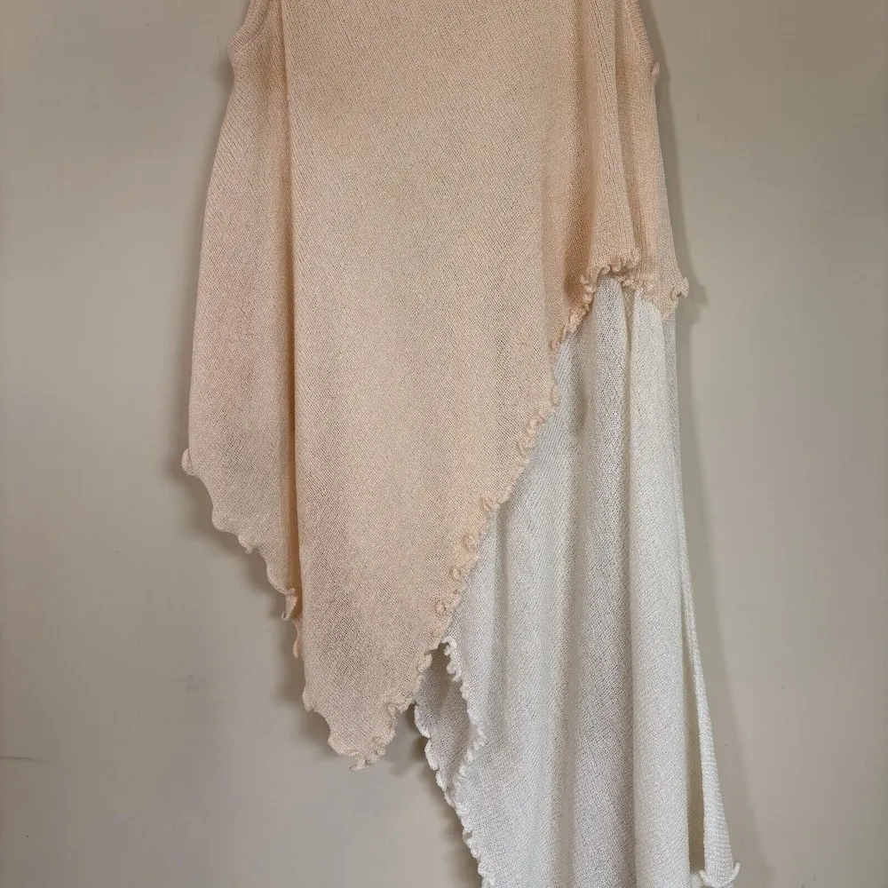 RONI BIS TOP Asymnetrical‎ Sleeveless Linen Blend MEDIUM Two Tone Tan - Image 4