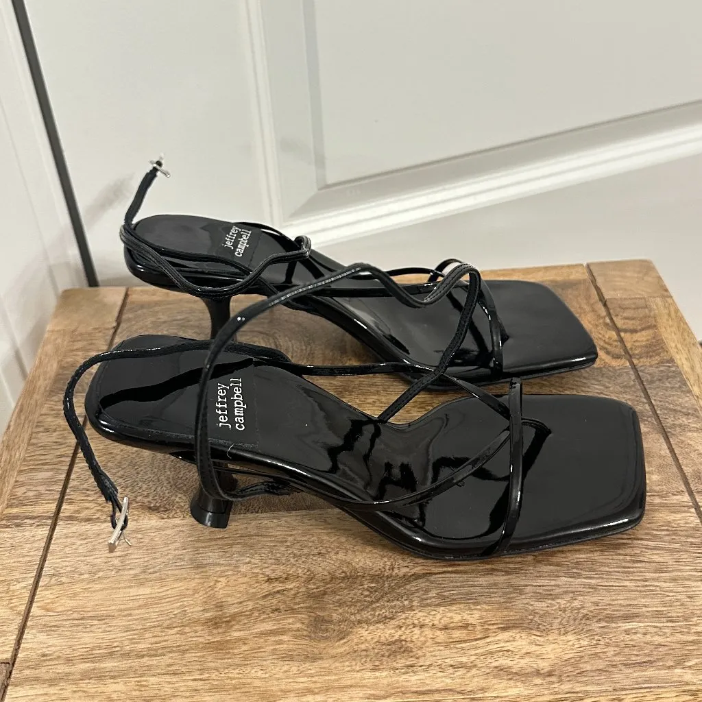 JEFFREY CAMPBELL Fluxx Kitten Heels in Black Patent Size US 7 - Image 7