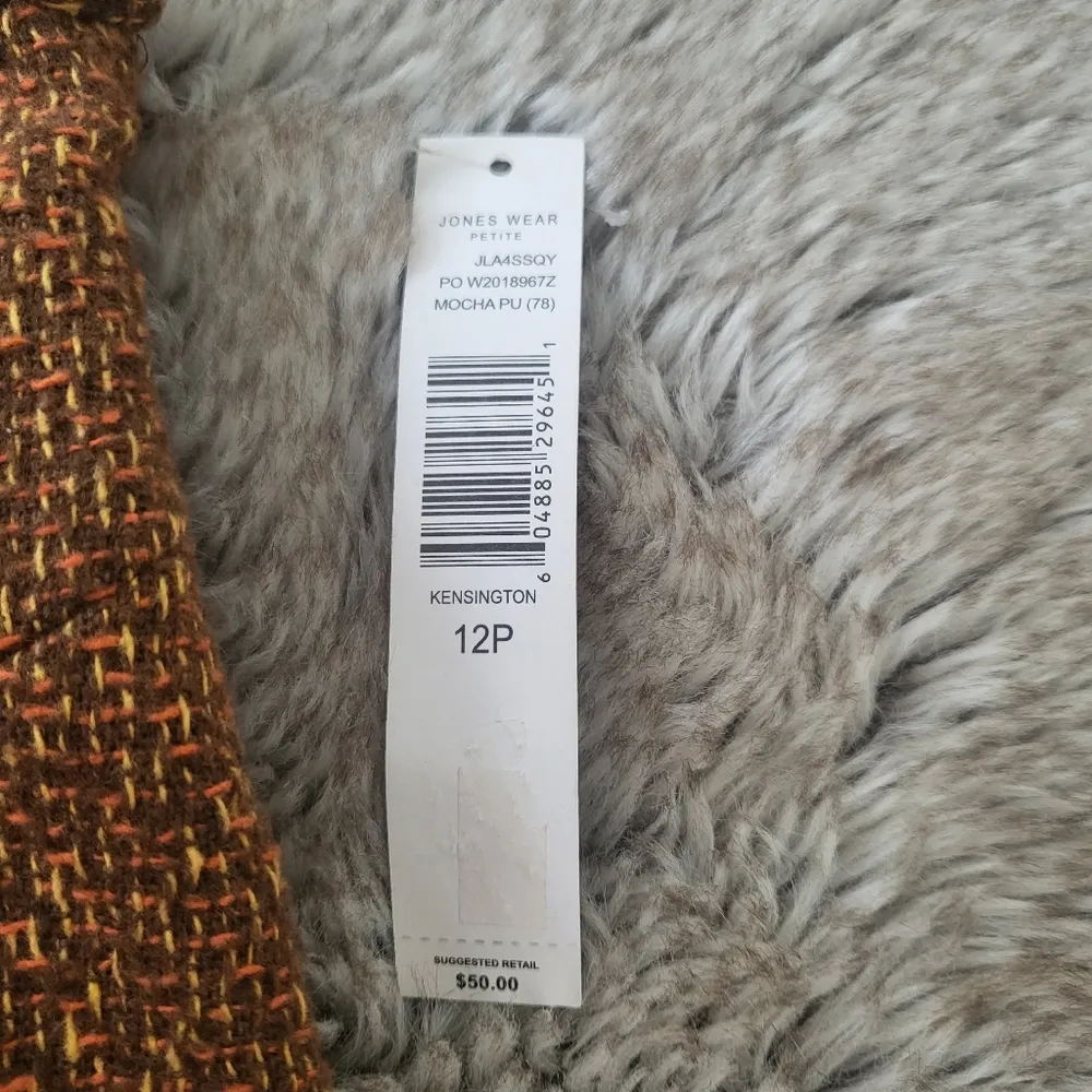 Jones Wear Petite Tweed Raw Rem Kensington Midi Skirt Mocha Size 12 Petite - Image 7