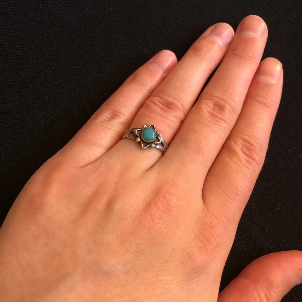 signed turquoise ring navajo western - Image 7