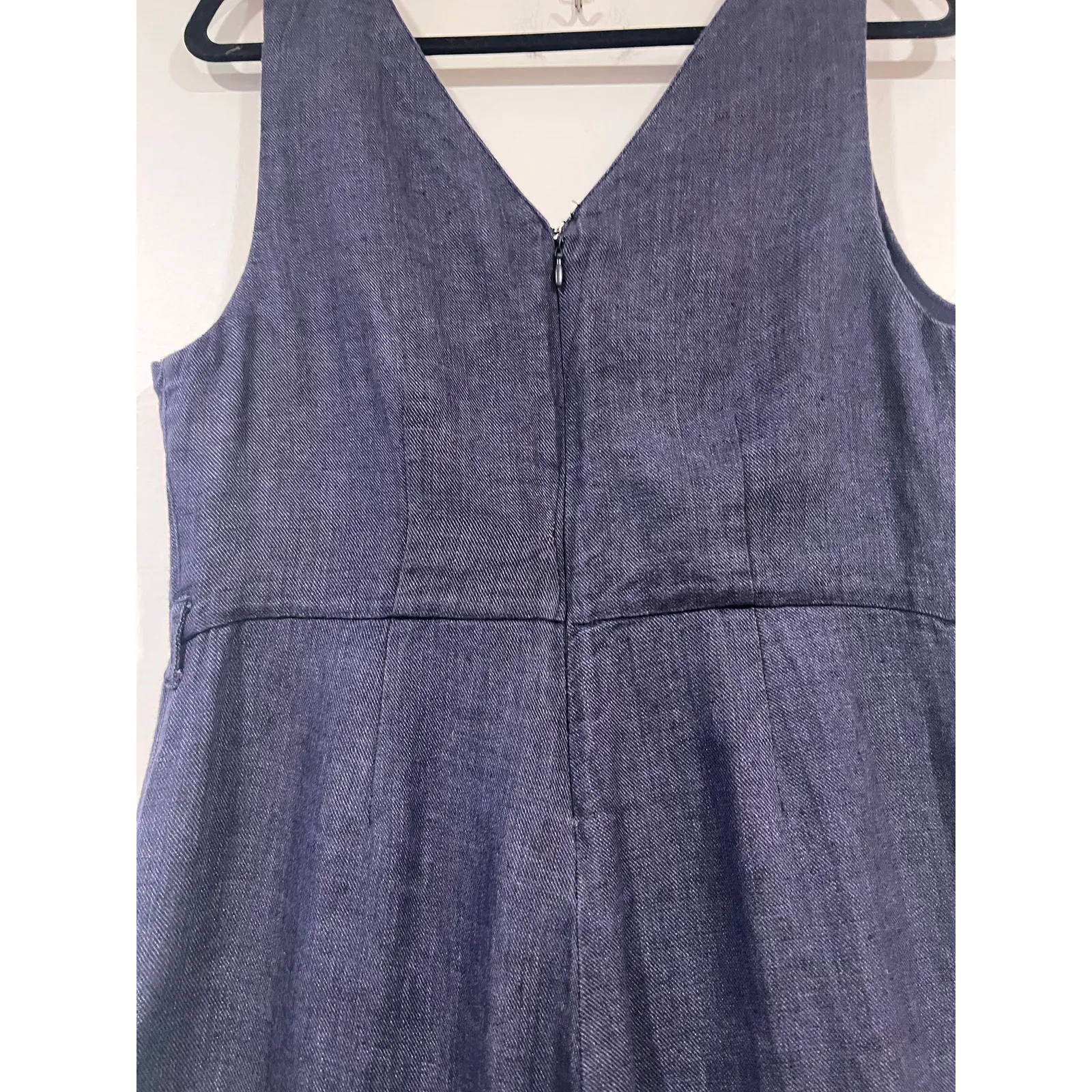 Nicole Miller Minimalist Linen Wideleg Jumpsuit Blue Size 10 no belt - Image 7
