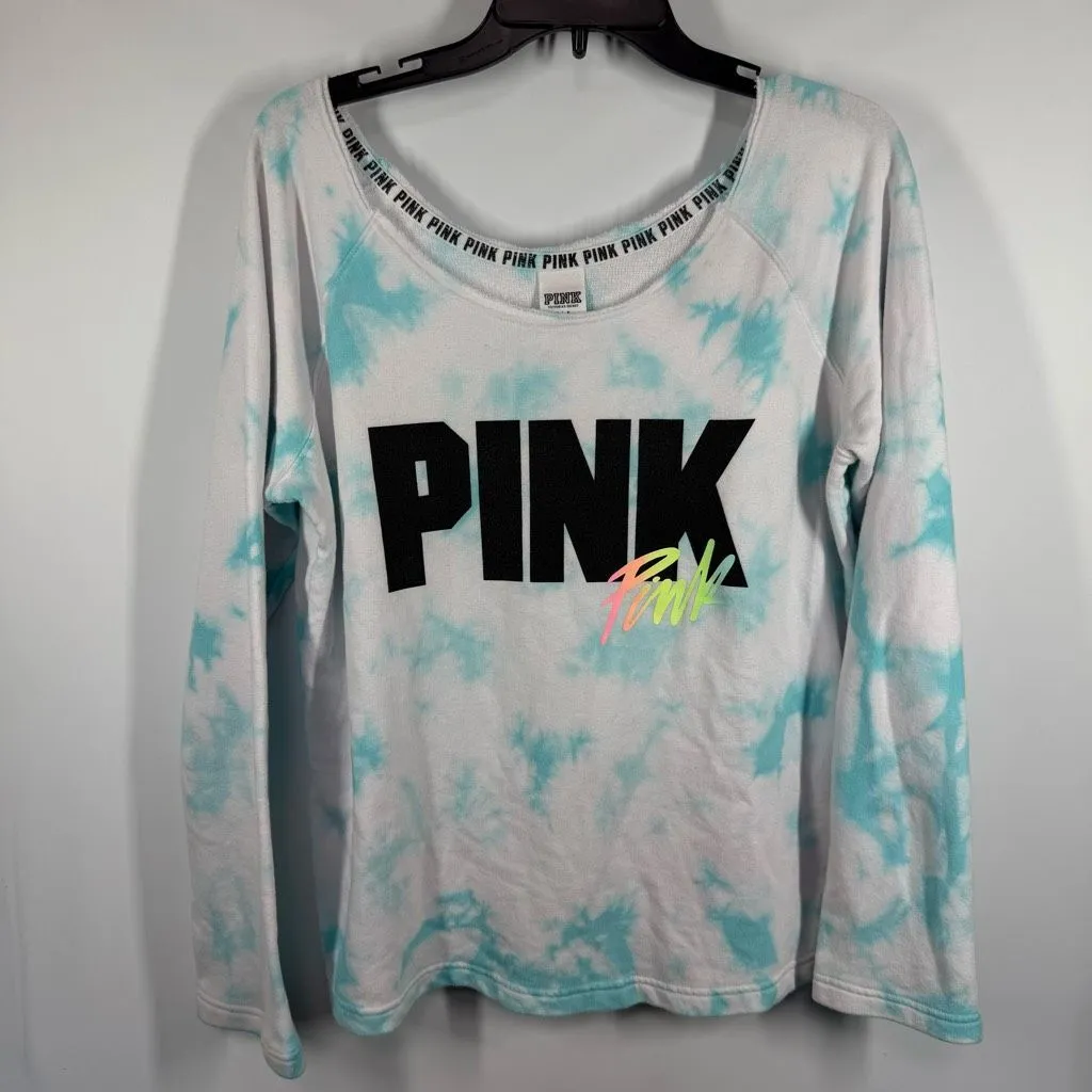 Victoria's Secret PINK tie-dye long sleeve crew neck sweatshirt size small ￼ - Image 2