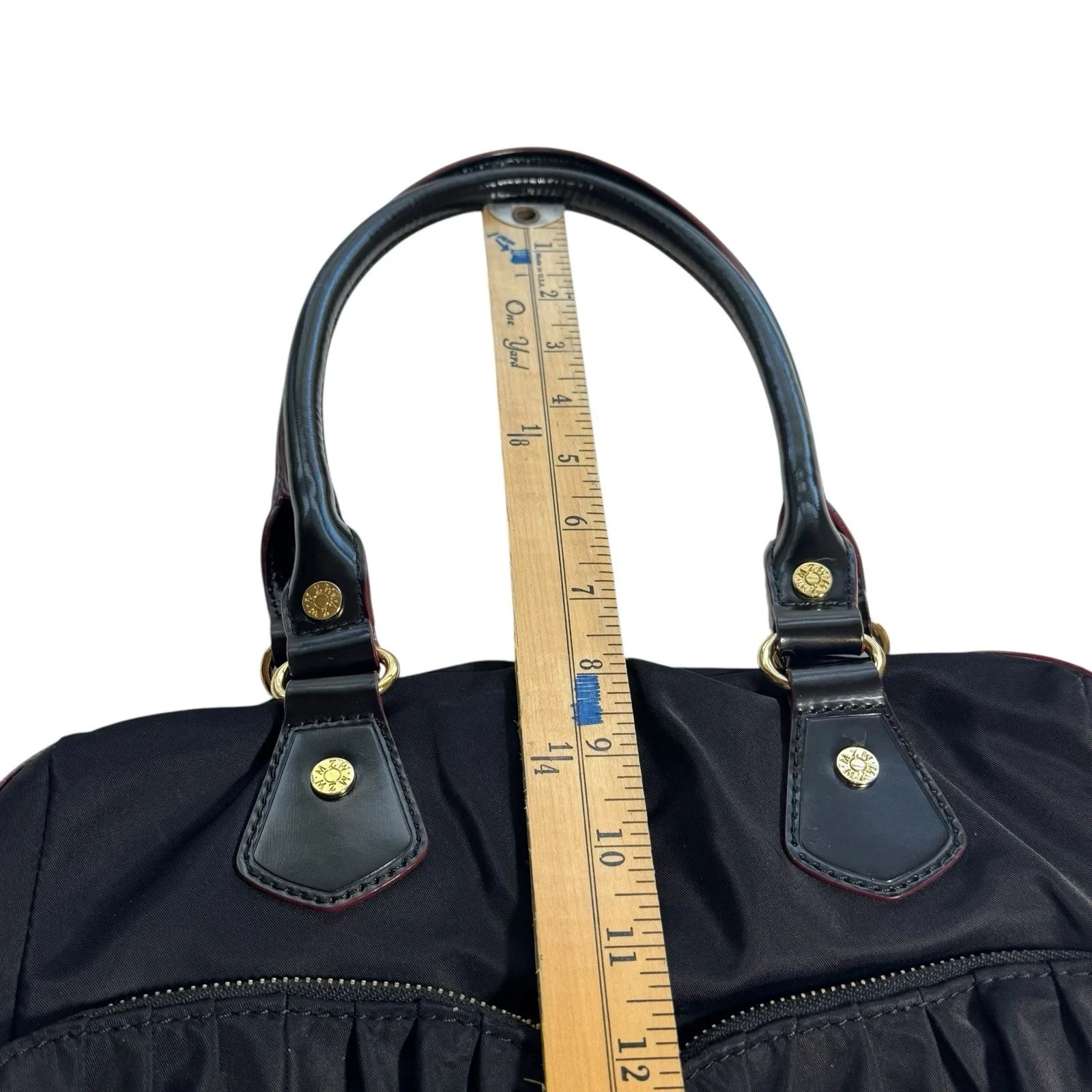 MZ Wallace Paige Nylon Black with Leather Trim Shoulder Bag Purse Handbag - Image 11