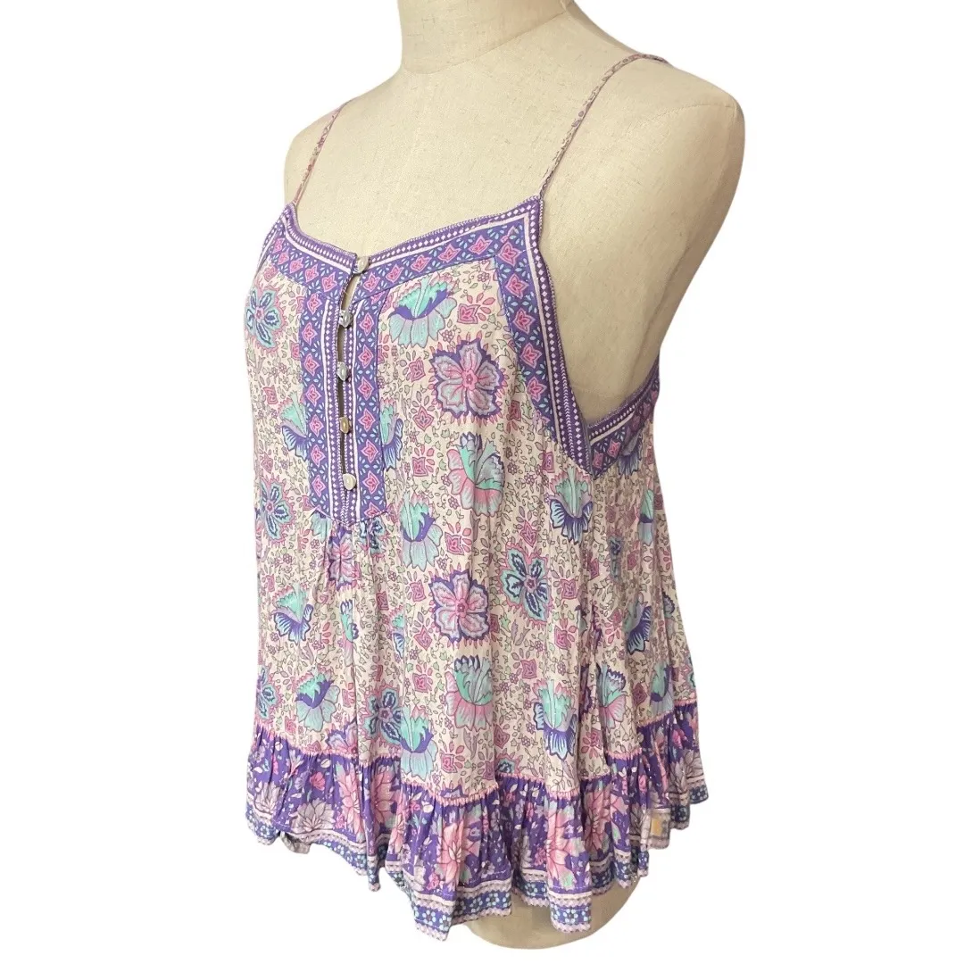 Spell & the Gypsy‎ Collective Button Front Floral Printed Sleeveless Top Size S - Image 3