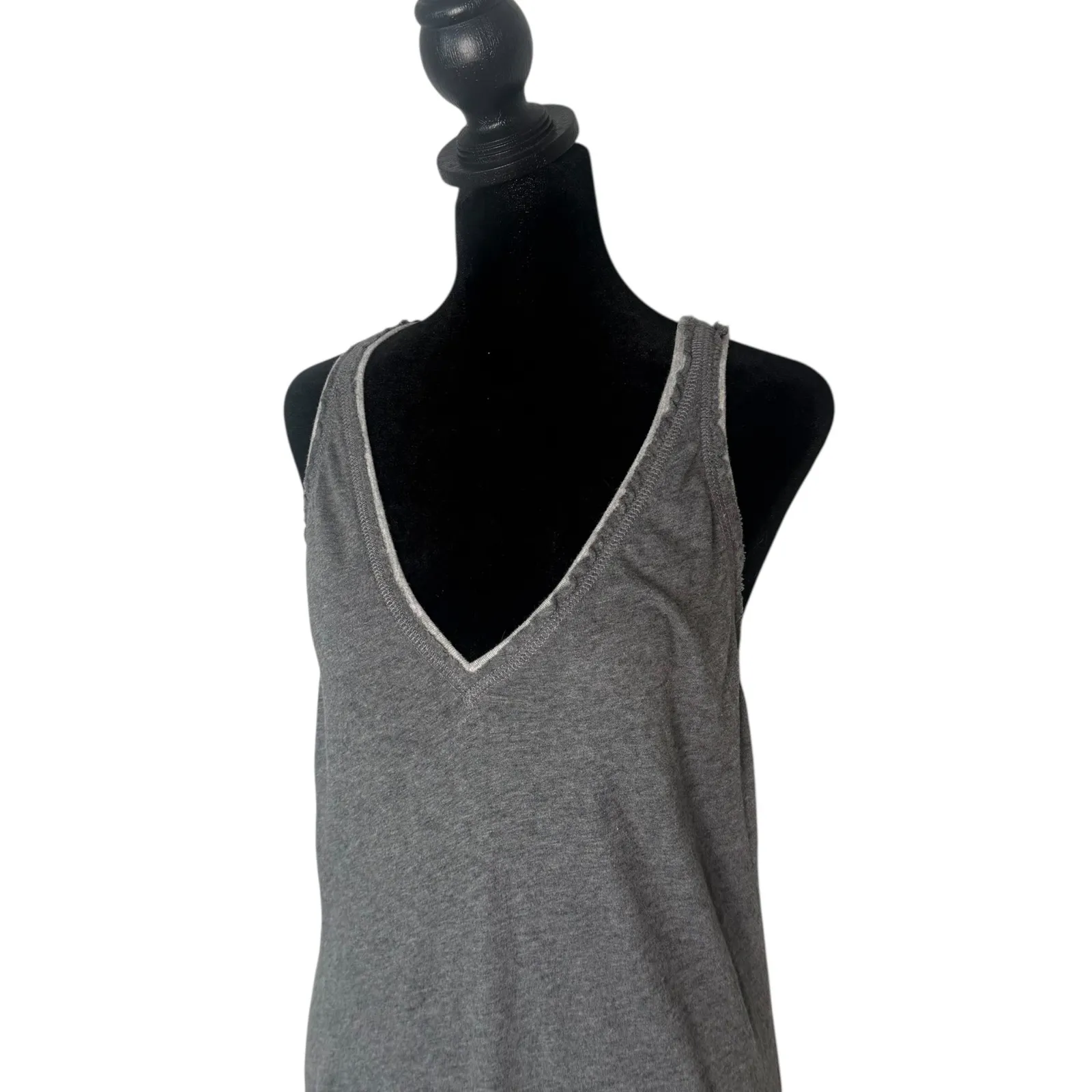 Hard Tail Forever Minimalist Tank Dress Gray Racerback V Neck Size S BOHO - Image 10