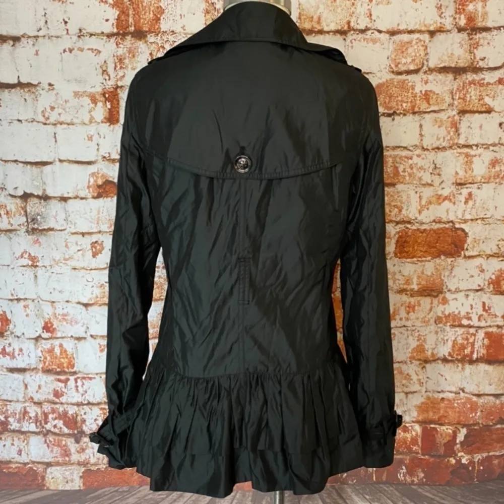 G.E.T. Equipment General Technique black ruffle hem double breasted jacket small - Image 6