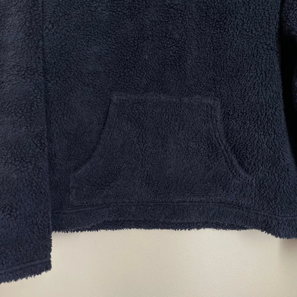 J. Crew Factory Navy Sherpa popover 1/4 Zip Jacket (Size S) Blue - Image 4