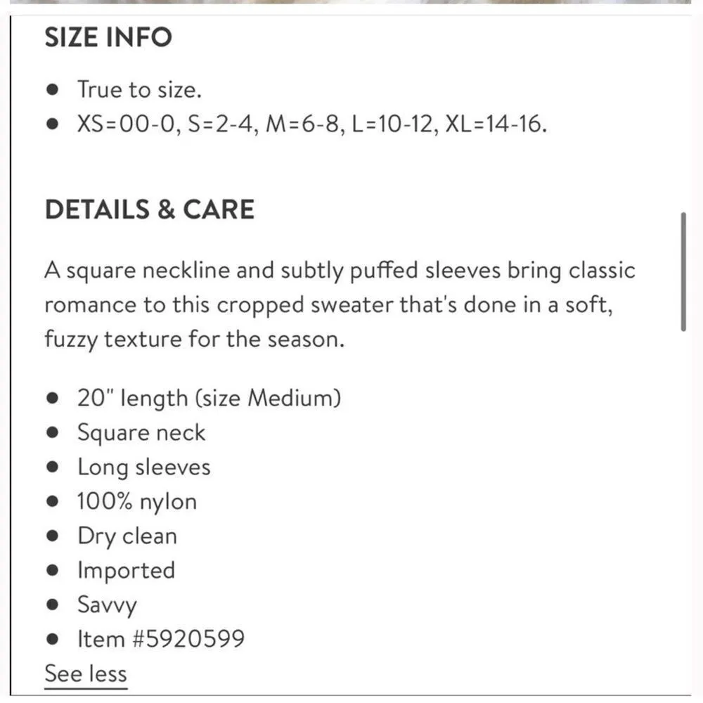 NWT Super Soft Ivory White Crop Sweater - Image 2