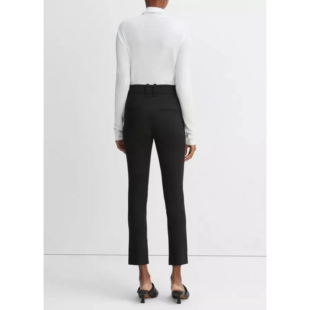 Vince High Waist Cigarette Stretch Cropped Pants Black 14 - Image 2