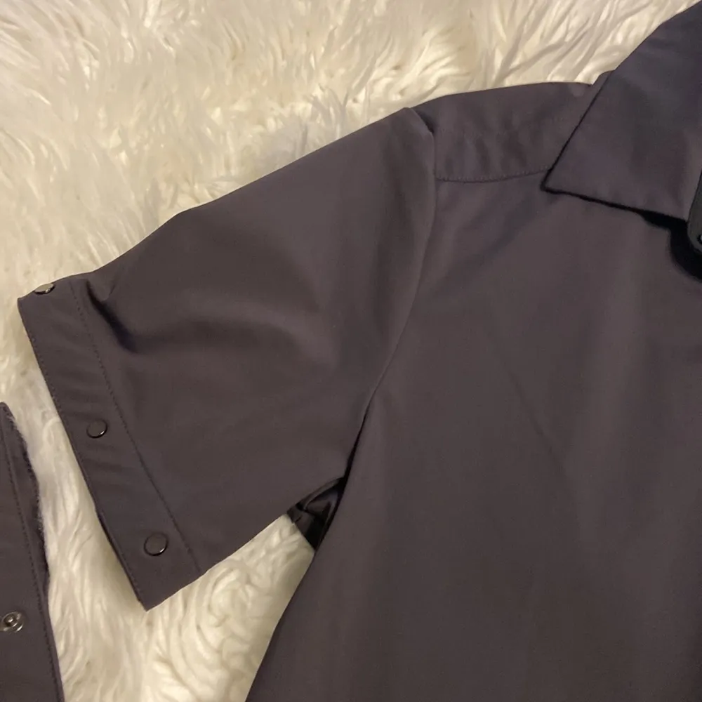 LYSSE Bottom Down Shirt size M color dark gray and black length 32” bust 34” - Image 11