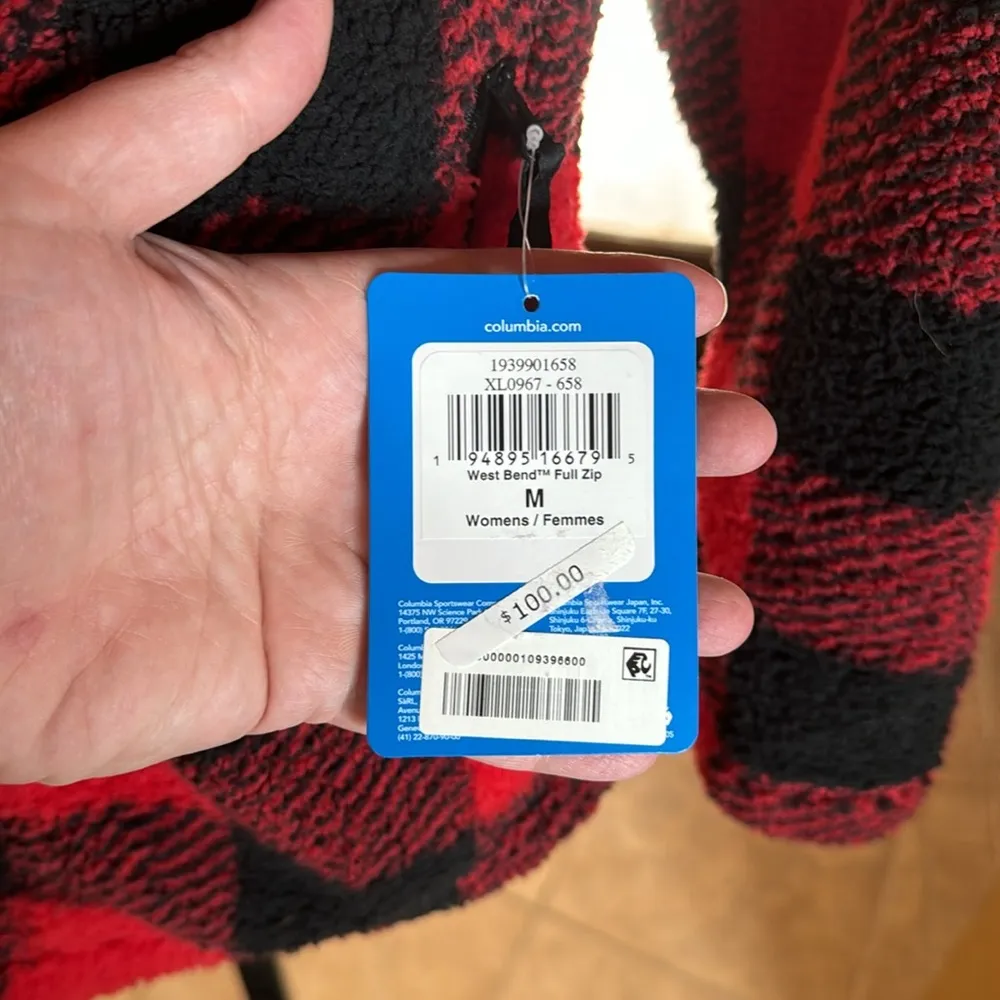 NWT Columbia Women's West Bend Full Zip Red Lily Check Print Size Medium - Image 11