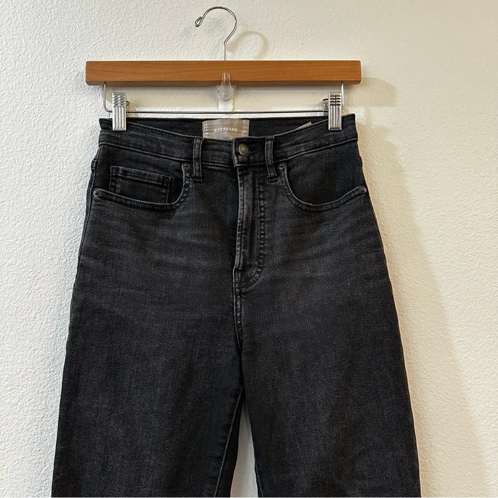 Everlane The Authentic Stretch Slim High Rise Bootcut Jeans  Black Size 26 - Image 3