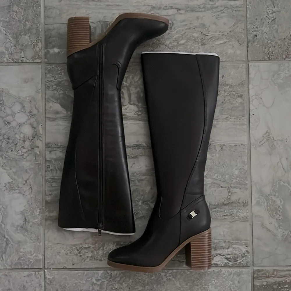 Giani Bernini Odettee Memory Foam Block Heel Knee High Riding Boots, Size 5 NWT - Image 8