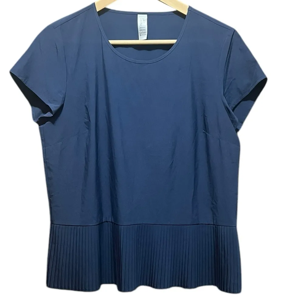 Spanx Yes, Pleats! Midnight Navy Tee Shirt Size Medium - Image 4