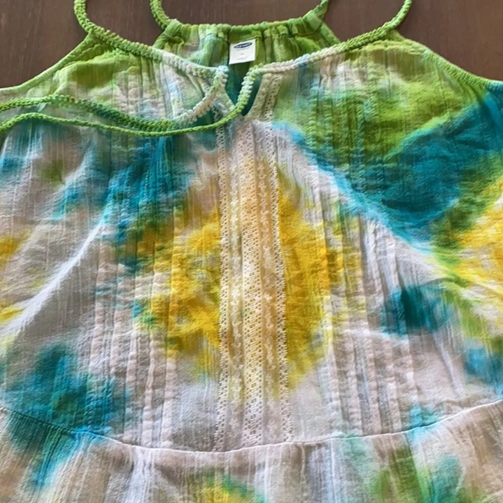 Old Navy tie dye 100% cotton tank top bohemian summer festival - Image 4