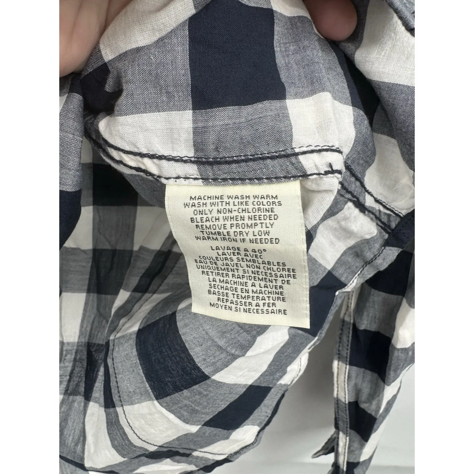 Ralph Lauren Denim & Supply Tomboy Button Shirt Women XS Black White Western - Image 4