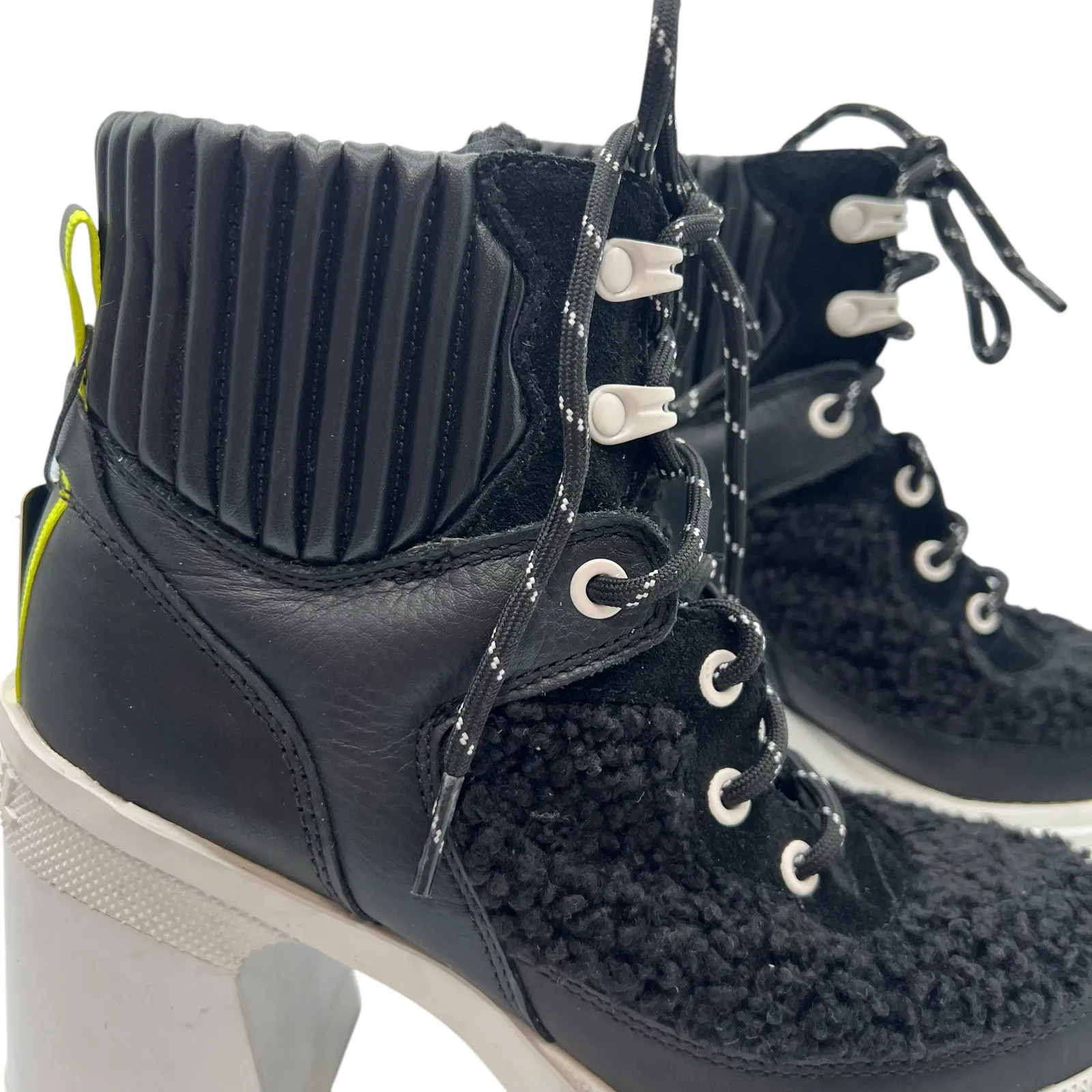 Sorel Womens Size 6.5 Waterproof Brex Heel Boots Black White Lace Up 4" NWT - Image 14