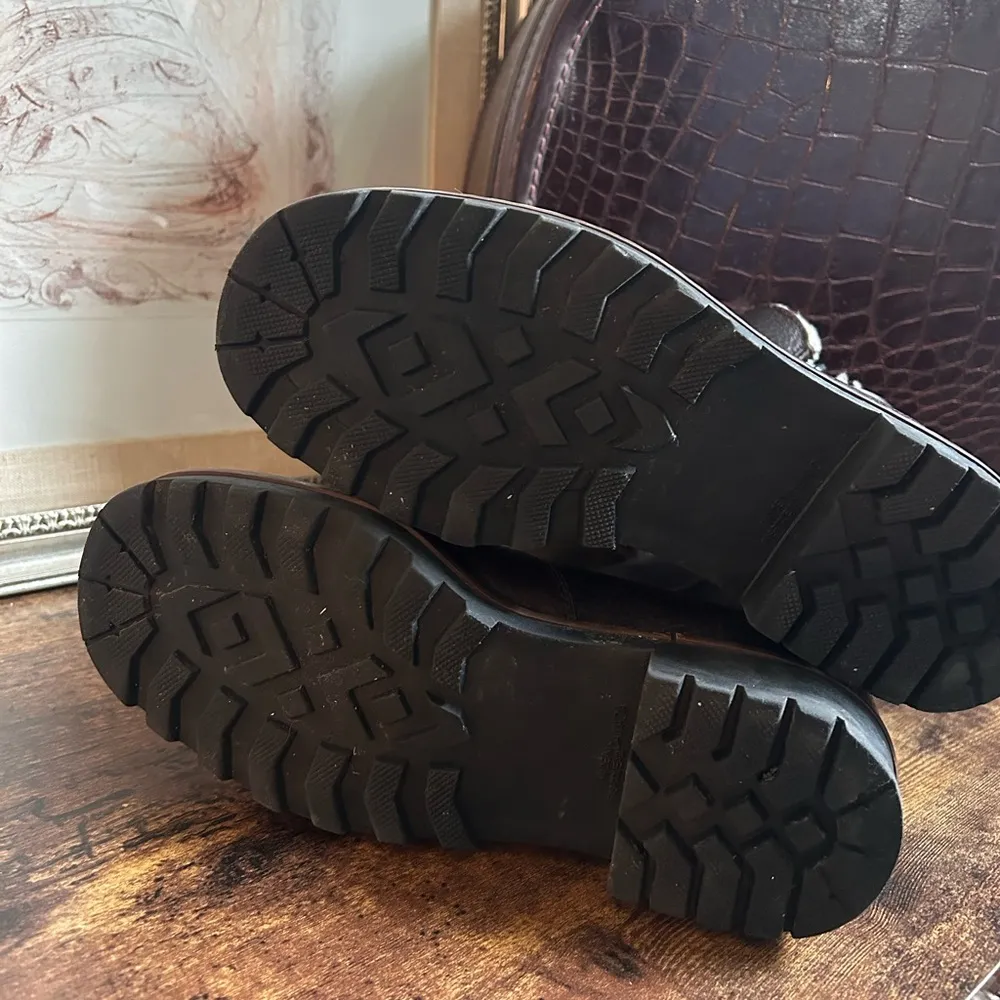 Vintage Brown Leather Blondo Ankle Boots Wool Lined size 6.5 - Image 5