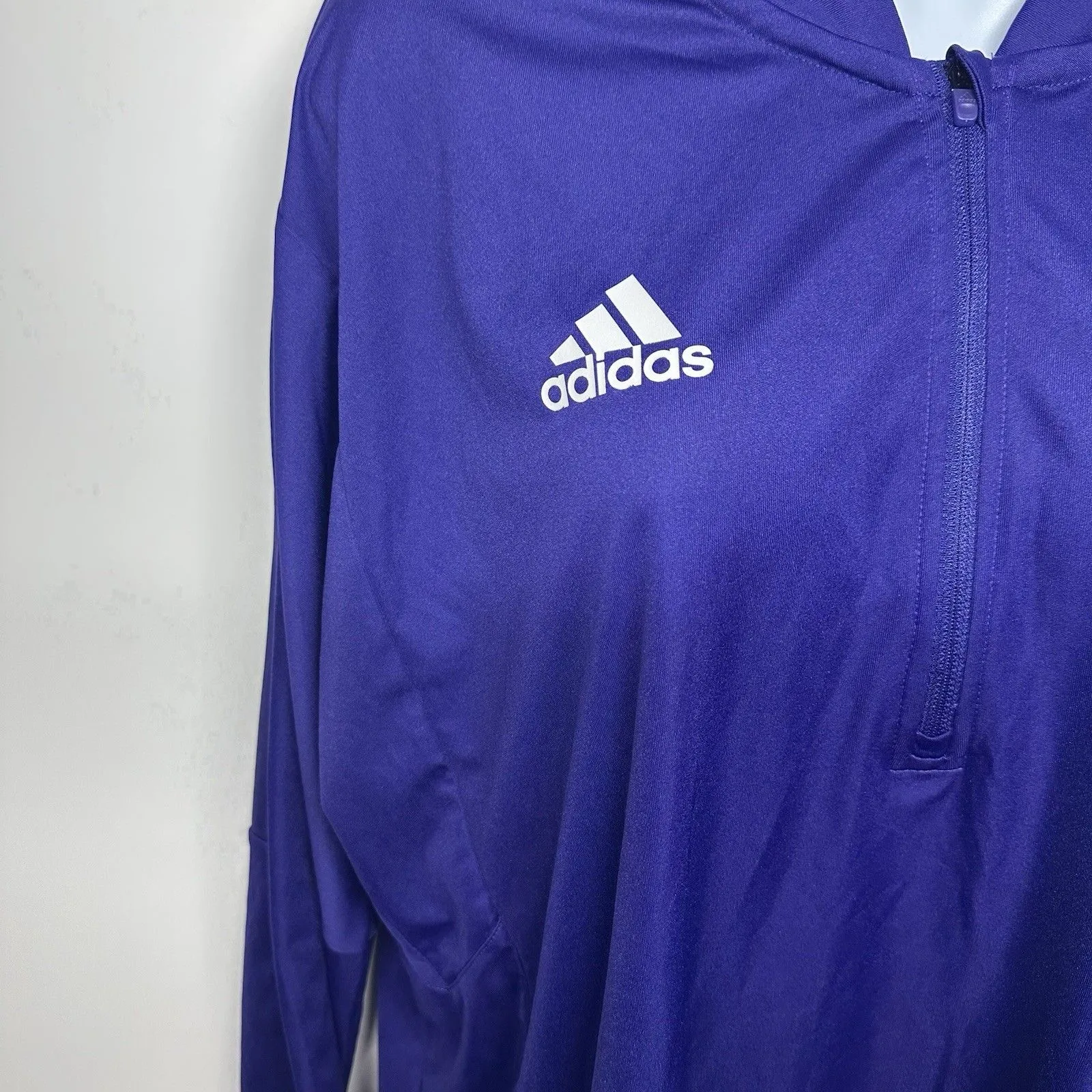 Adidas Women's Primeblue Half Zip Pullover Medium Purple Long Sleeve Top - Image 8