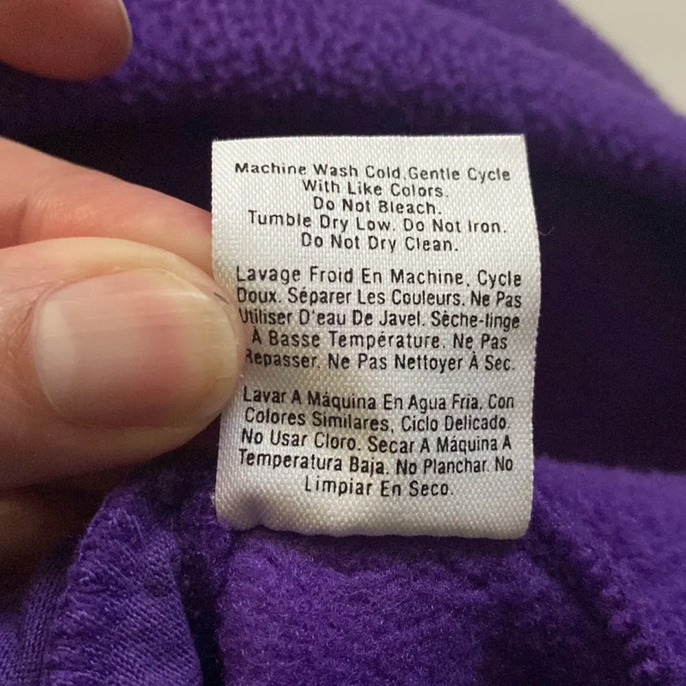 Vintage Y2K DKNY women’s purple quarter zip fleece pull-over top, size large - Image 9