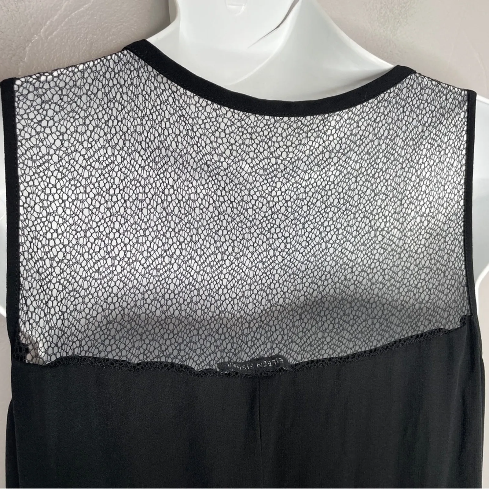 EILEEN FISHER Silk Dress Womens Size Small LBD Quiet Luxury Capsule Minimalist - Image 6