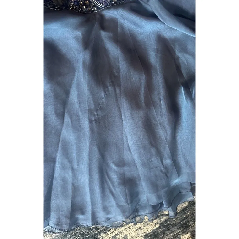 Sherri Hill 2 Piece Chiffon Skirt/Embellished Top Blue Size 6 Style 51296 Formal - Image 11