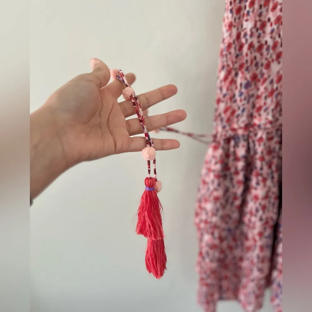 NWT POUPETTE ST BARTH Bety Tiered Mini Dress In Pink Bell - Image 94