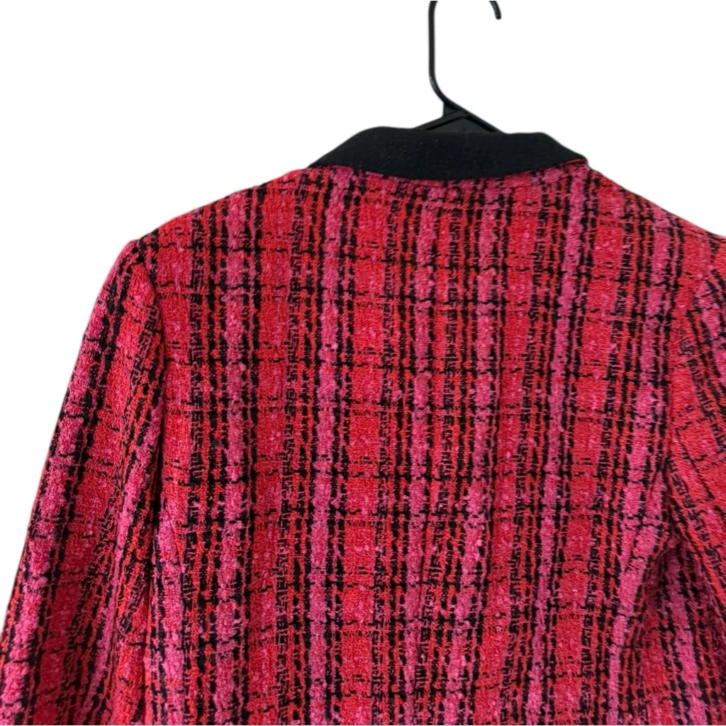 Endless Rose NEW Plaid Bouclé Blazer Red & Pink - Image 5