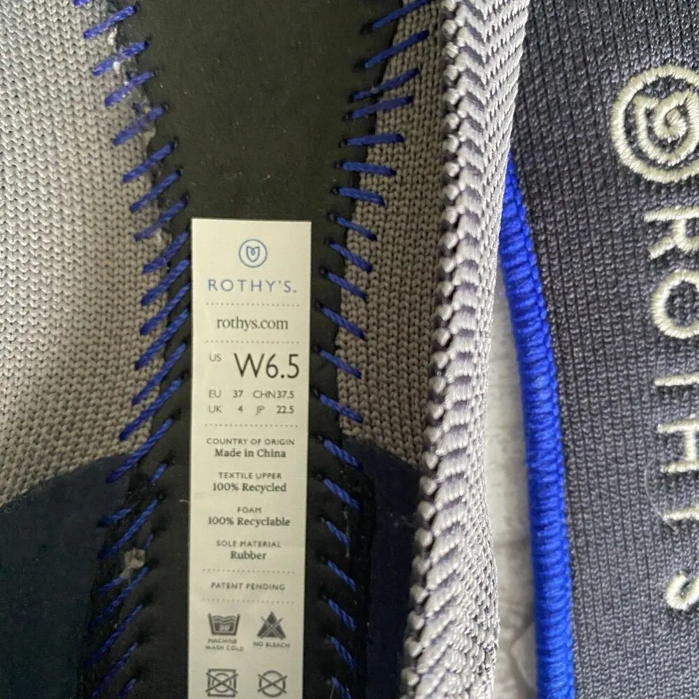 Rothys The Point Cloud Grey Birdseye Flexible Upper Gum Outsoles Shoes Sz 6.5 - Image 8