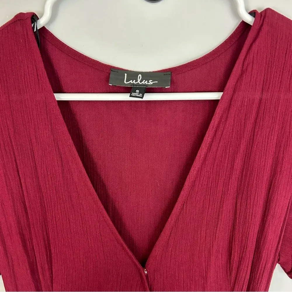 Heart of Marigold Burgundy Wrap Maxi Dress Size Small - Image 6