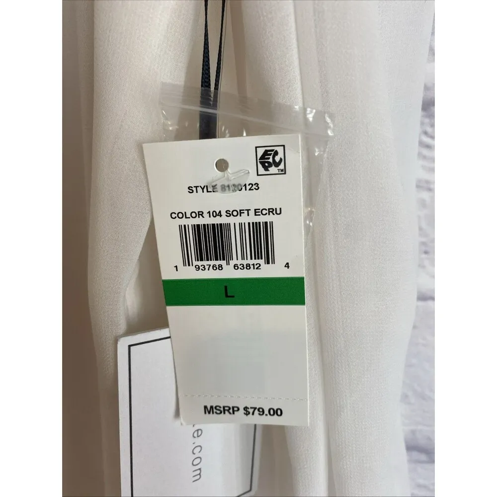 1. State Women’s NWT Women’s Smocked Sheet Feminine Career Blouse Size Large - Image 2