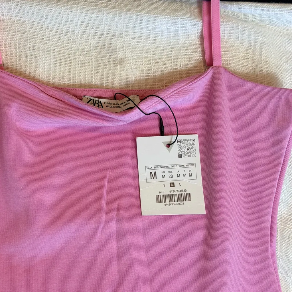 ZARA NWT Fitted Stretch Mini Dress in Bubblegum Pink Size Medium - Image 9