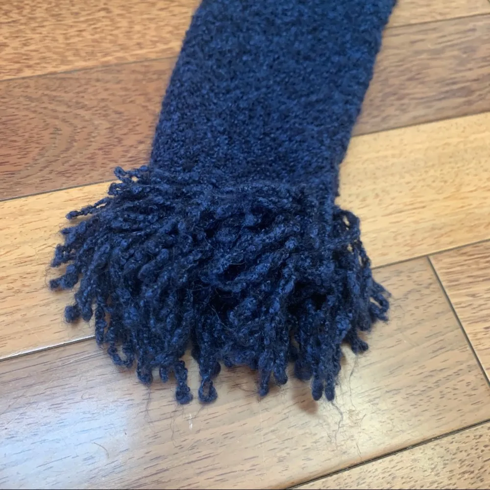 Knee Length Shrug Frayed Sweater Blue Small - Image 4