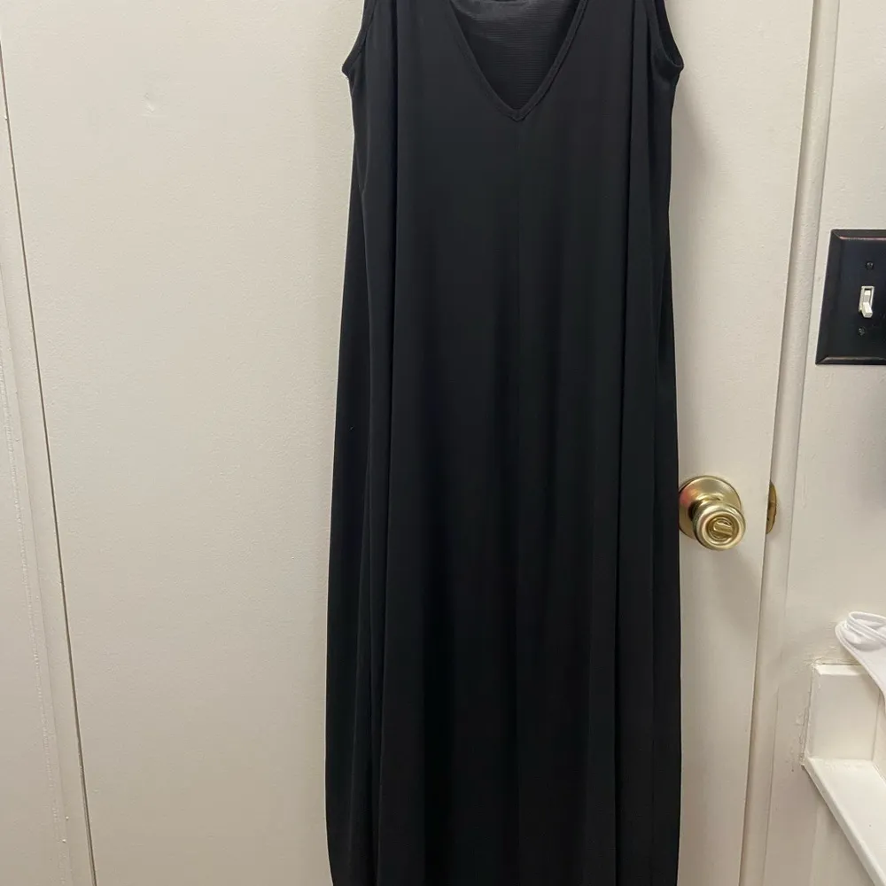 LUSH small black slip dress double layered high low $44 - Image 7