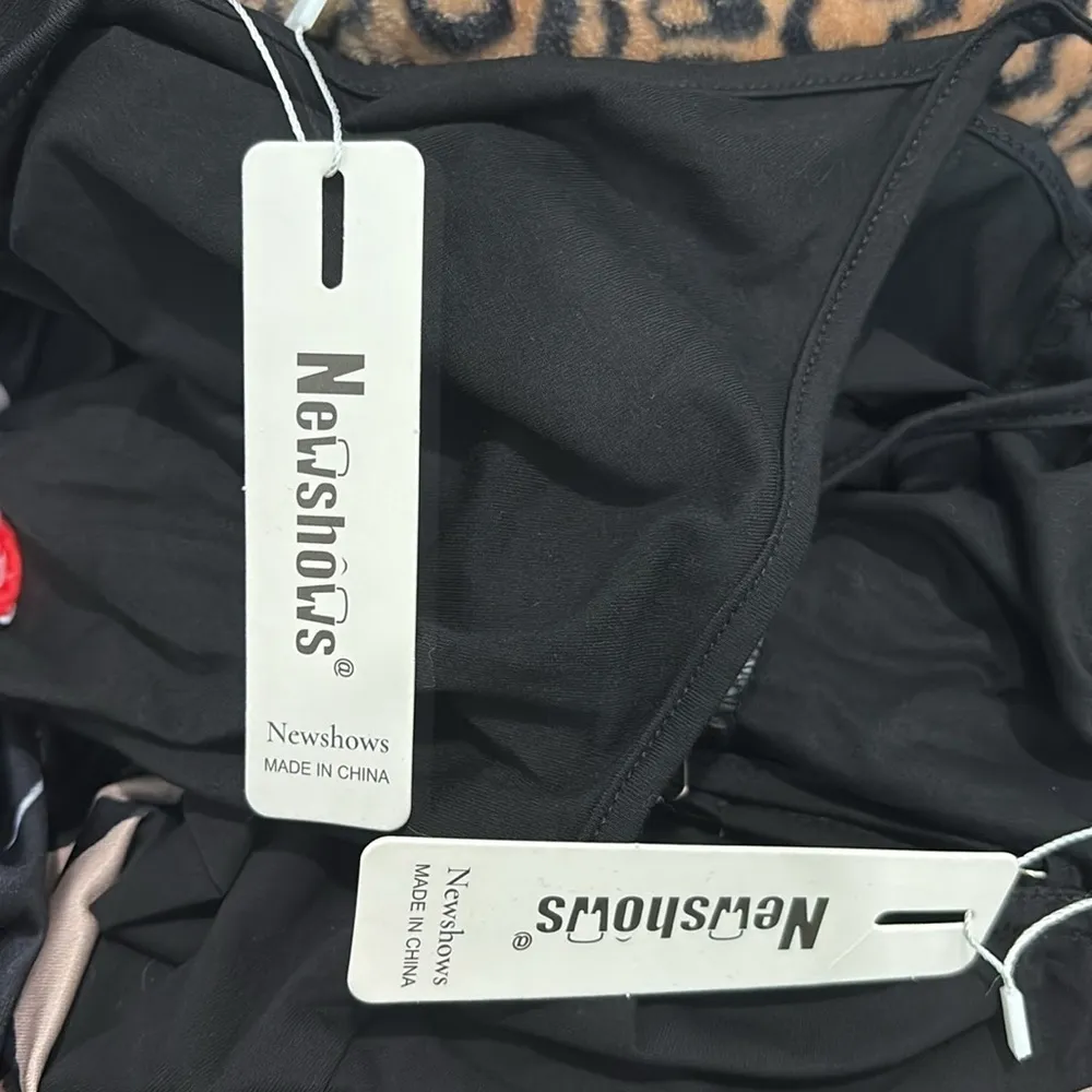 Newshows Maxi Dress Vacation Spaghetti Strap Boho Split Sundress lot Medium NEW Black - Image 10