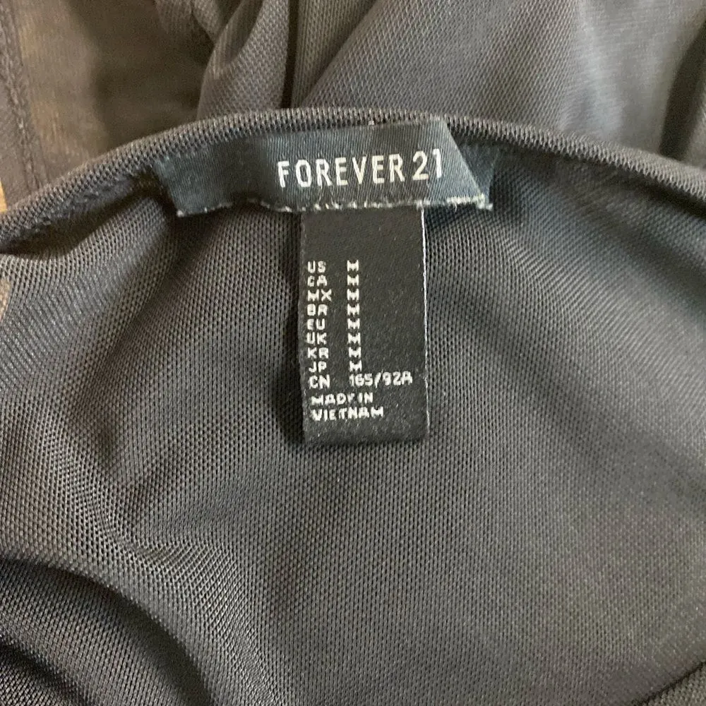 #320 FOREVER 21 Black Sheer Bodysuit - Image 5