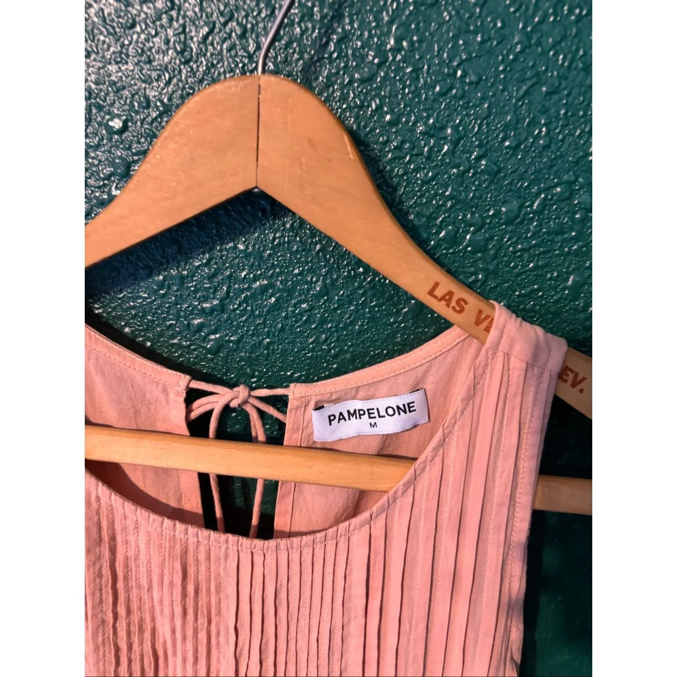 Pampelone Maxi Cotton Peach Pink Sleeveless Maxi Ruffle Tiered dress - Image 2