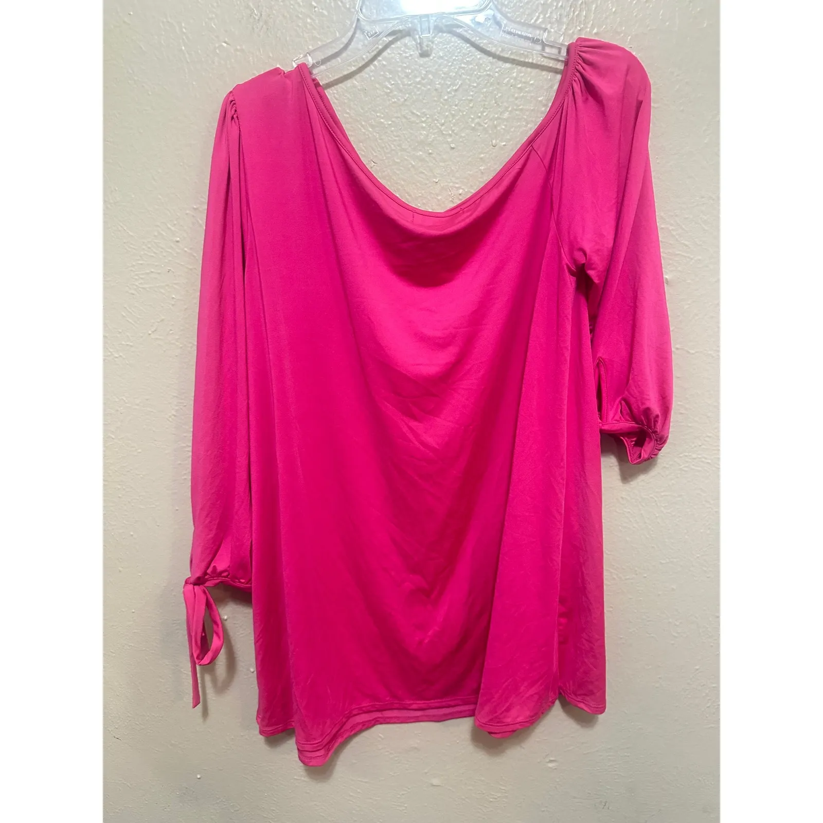 Shoedazzle Pink Blouse Top Womens‎ Size S Tie Sleeve Off Shoulder Casual - Image 3