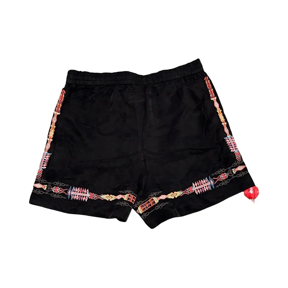Johnny Was Sascha Embroidered Black Shorts NWT Size S Boho Festival Cupra Blend - Image 6