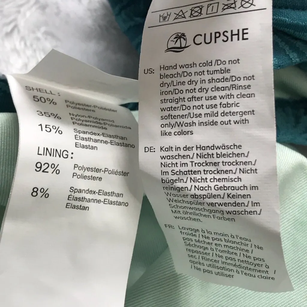 Cupshe Floral Scalloped‎ Top Bikini Set High Waist Bottoms Womens L NEW - Image 12