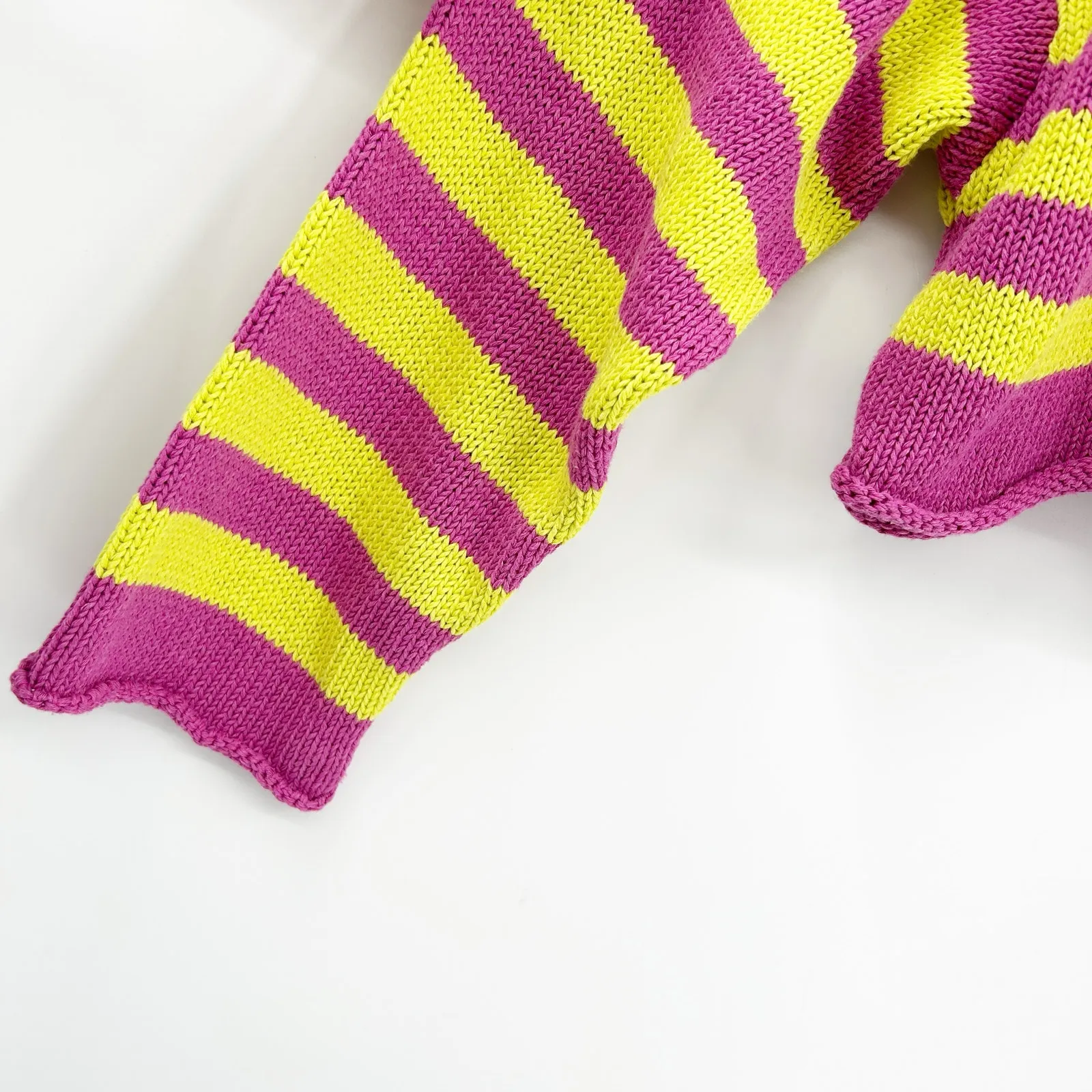 Zara Womens Bloggers Fav Fall Knit Striped Oversized Cropped‎ Sweater Size M - Image 3