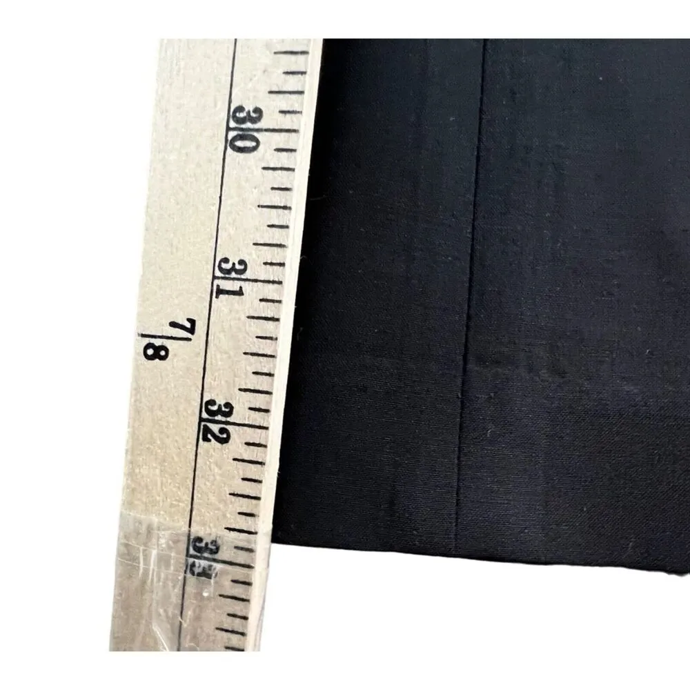 Theory Trousers Women 10 Black Wool Blend Pants Relaxed Straight Career Timeless - Image 8