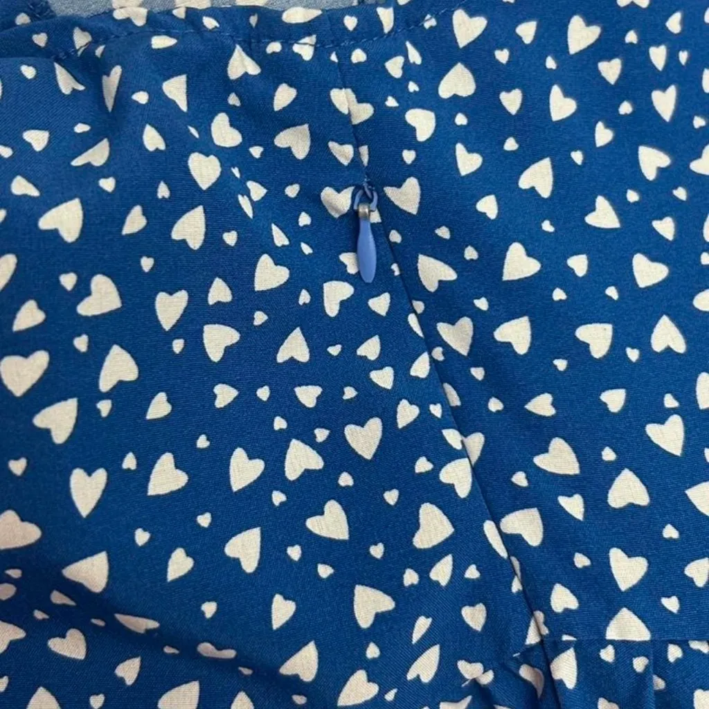 SHEIN Blue Heart Print Fit & Flare Dress | Women’s Medium - Image 6