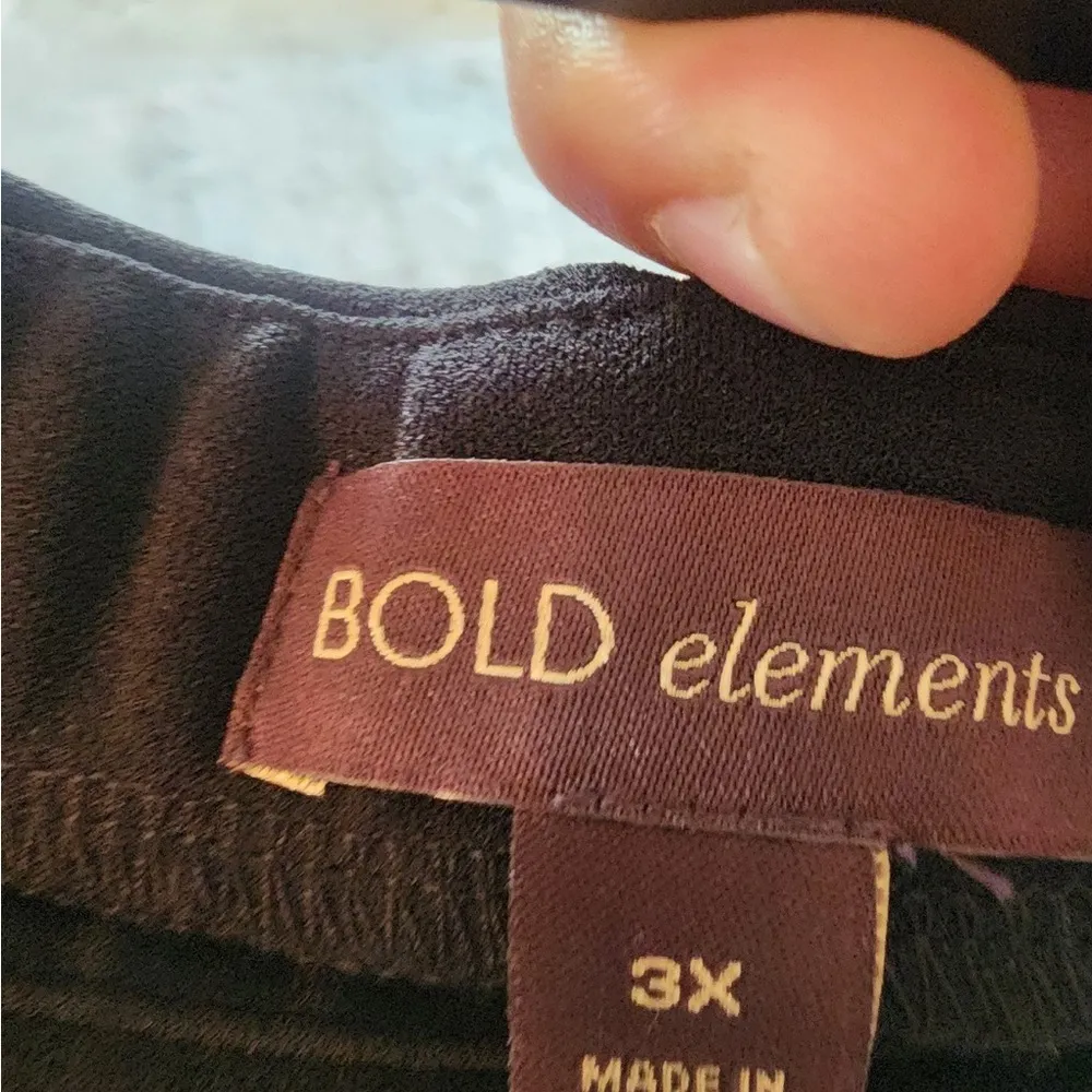 NWT Woman's Plus Size 3X Black Pull-on Flare Pants Bold Elements - Image 5