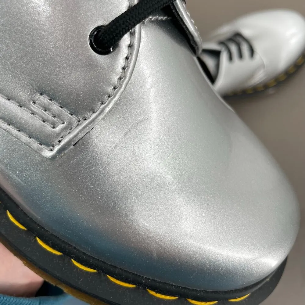 Dr. Martens Silver Chrome 1461 Vegan Dress Shoes Wedding Prom Cosplay US Size 5 - Image 11