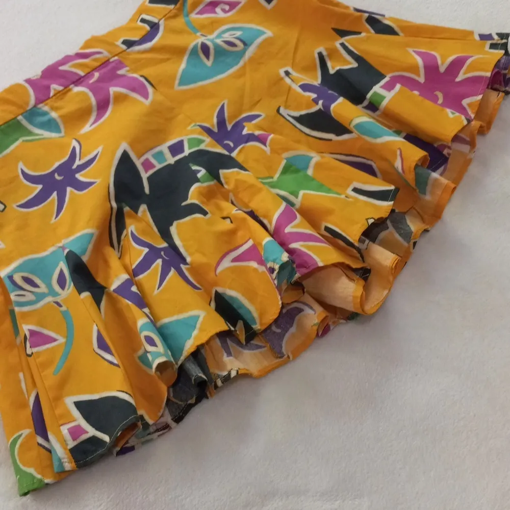 Zara Ruffled Island Geometric Print Yellow Multicolored Shorts NWT - Image 11
