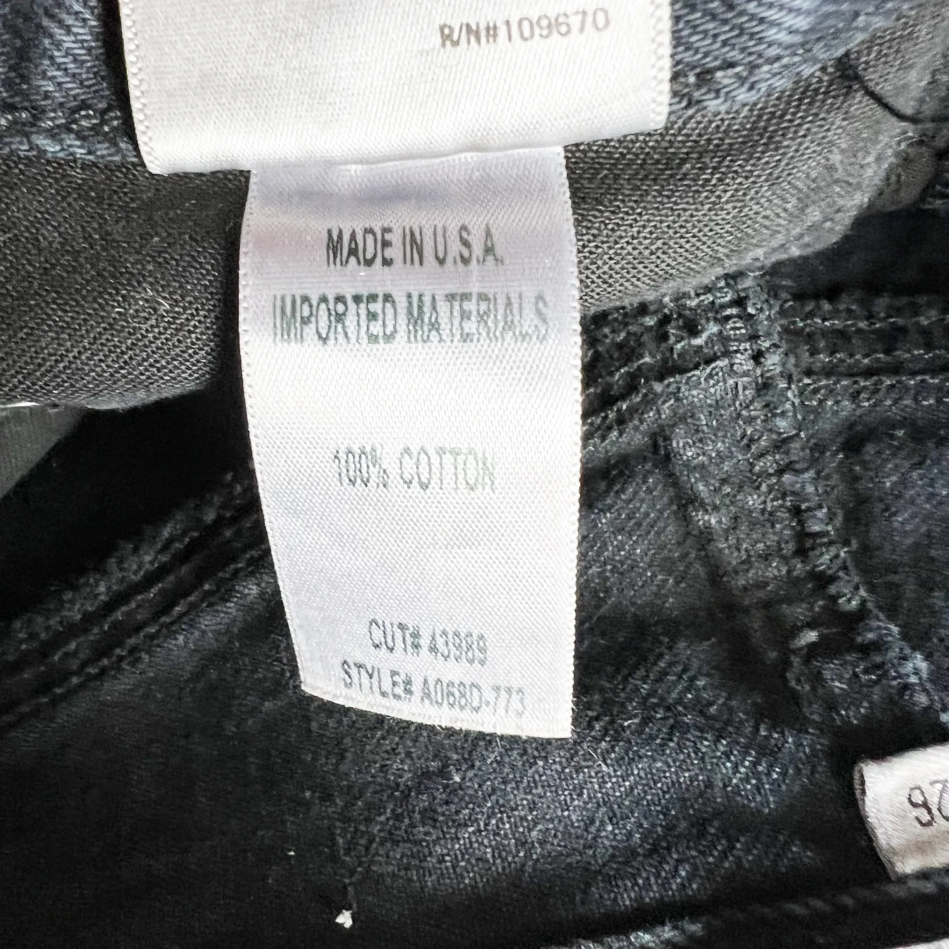 Agolde Denim Quinn Cotton Distressed Raw Edge Hem Black Rock Mini Skirt 26 - Image 3